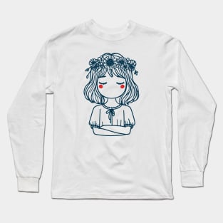 Flower Crown Girl Long Sleeve T-Shirt